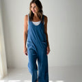 Z Supply Brasilia Jumpsuit in Denim Blue-160 Jumpsuits/ Rompers-Little Bird Boutique