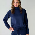 Thread and Supply Kai Mockneck Sweatshirt in Deep Blue-142 Sweatshirts & Hoodies-Little Bird Boutique
