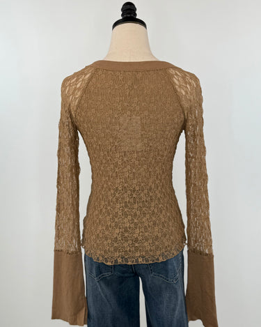 Promise Lace Top in Taupe-111 - Woven Top F/W (June- Nov)-Little Bird Boutique