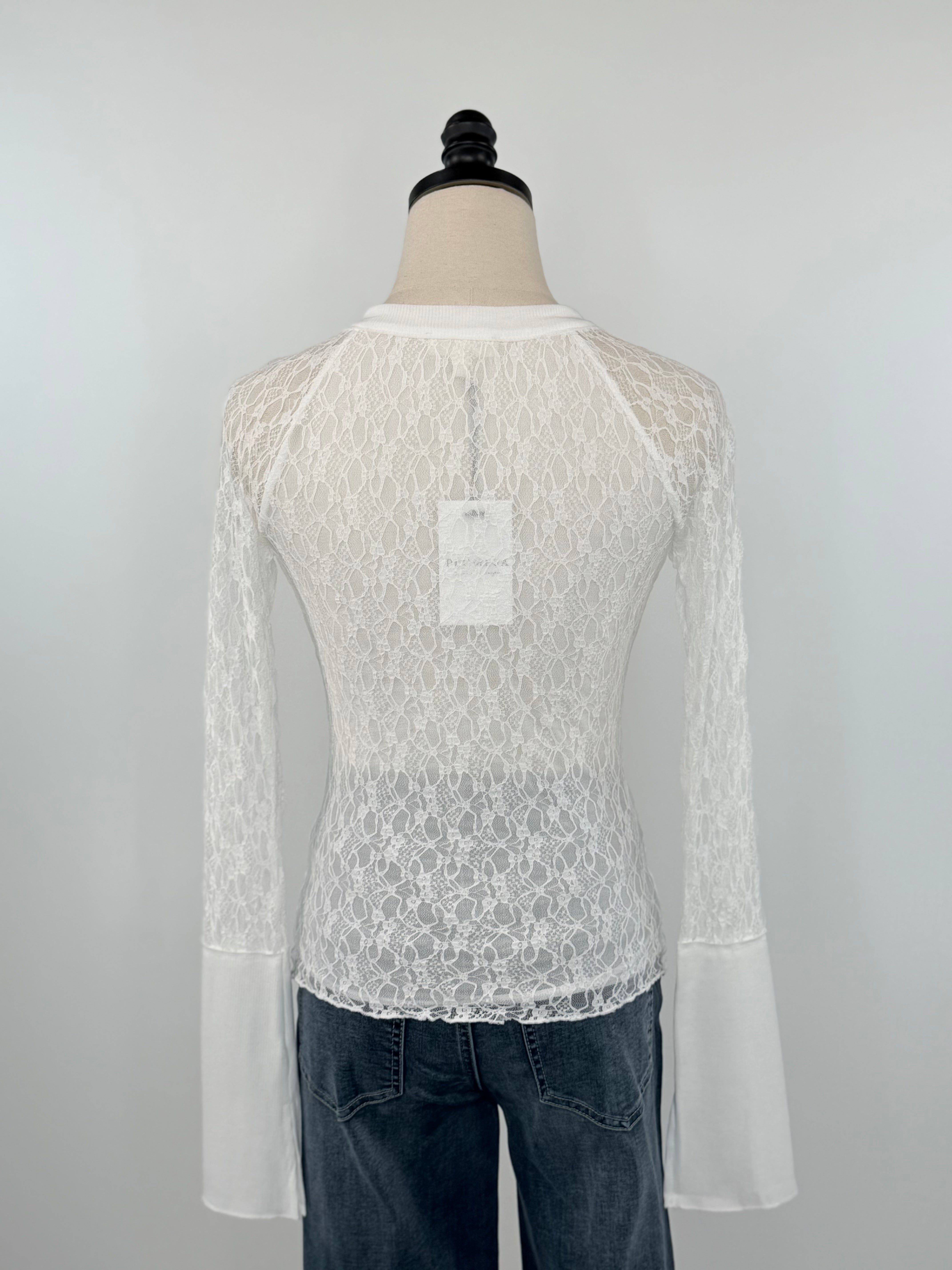 Promise Lace Top in Ivory-111 - Woven Top F/W (June- Nov)-Little Bird Boutique