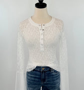 Promise Lace Top in Ivory-111 - Woven Top F/W (June- Nov)-Little Bird Boutique