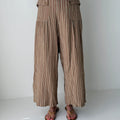 Tillie Pants in Latte and Ivory Stripe-220 Pants-Little Bird Boutique