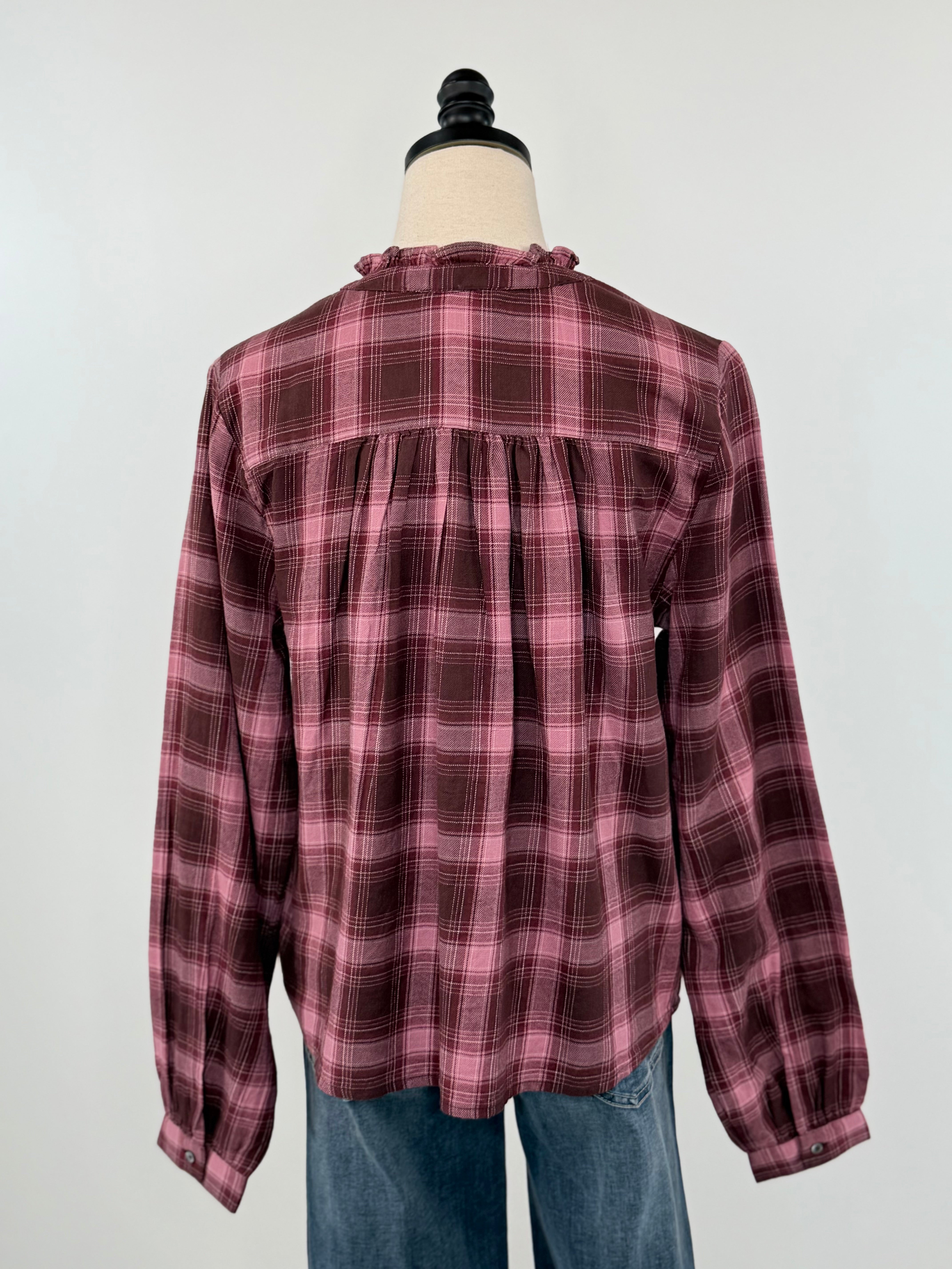 Dear John Chatra Top in Fig Plaid-111 - Woven Top F/W (June- Nov)-Little Bird Boutique