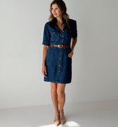 Jak and Rae Cassius Denim Dress in Danica-151 Dresses - Short-Little Bird Boutique