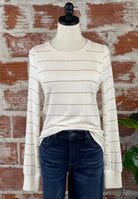 Thread & Supply Stacy Top in Honey and Ivory Stripe-122 - Jersey Tops S/S (Jan - June)-Little Bird Boutique