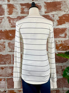Thread & Supply Stacy Top in Black and Ivory Stripe no-121 - Jersey Tops F/W (July - Dec)-Little Bird Boutique