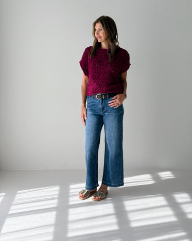 Jak and Rae Darlita Sweater in Malbec-131 - Sweaters F/W (June - Nov)-Little Bird Boutique