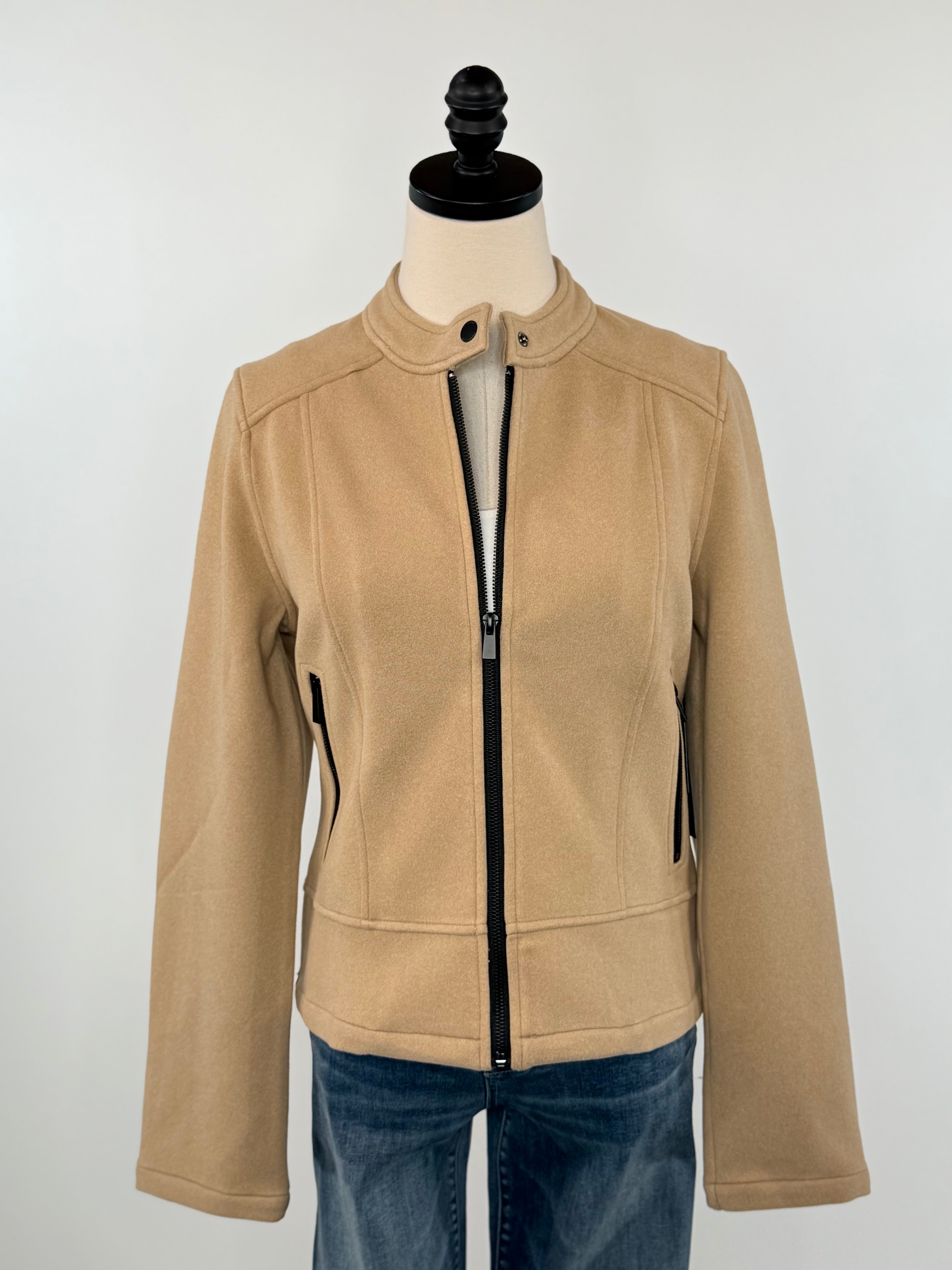 Liverpool Biker Jacket in Camel-141 Outerwear Coats & Jackets-Little Bird Boutique