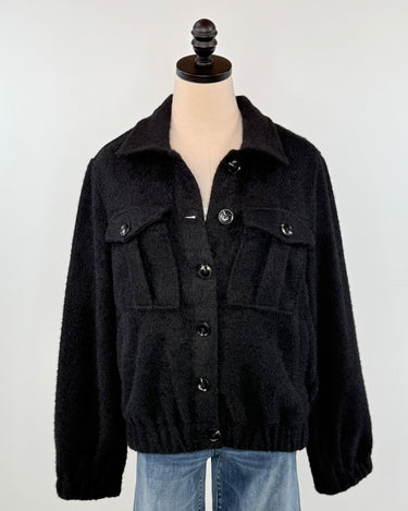 Liverpool Collared Bomber Jacket in Black-141 Outerwear Coats & Jackets-Little Bird Boutique