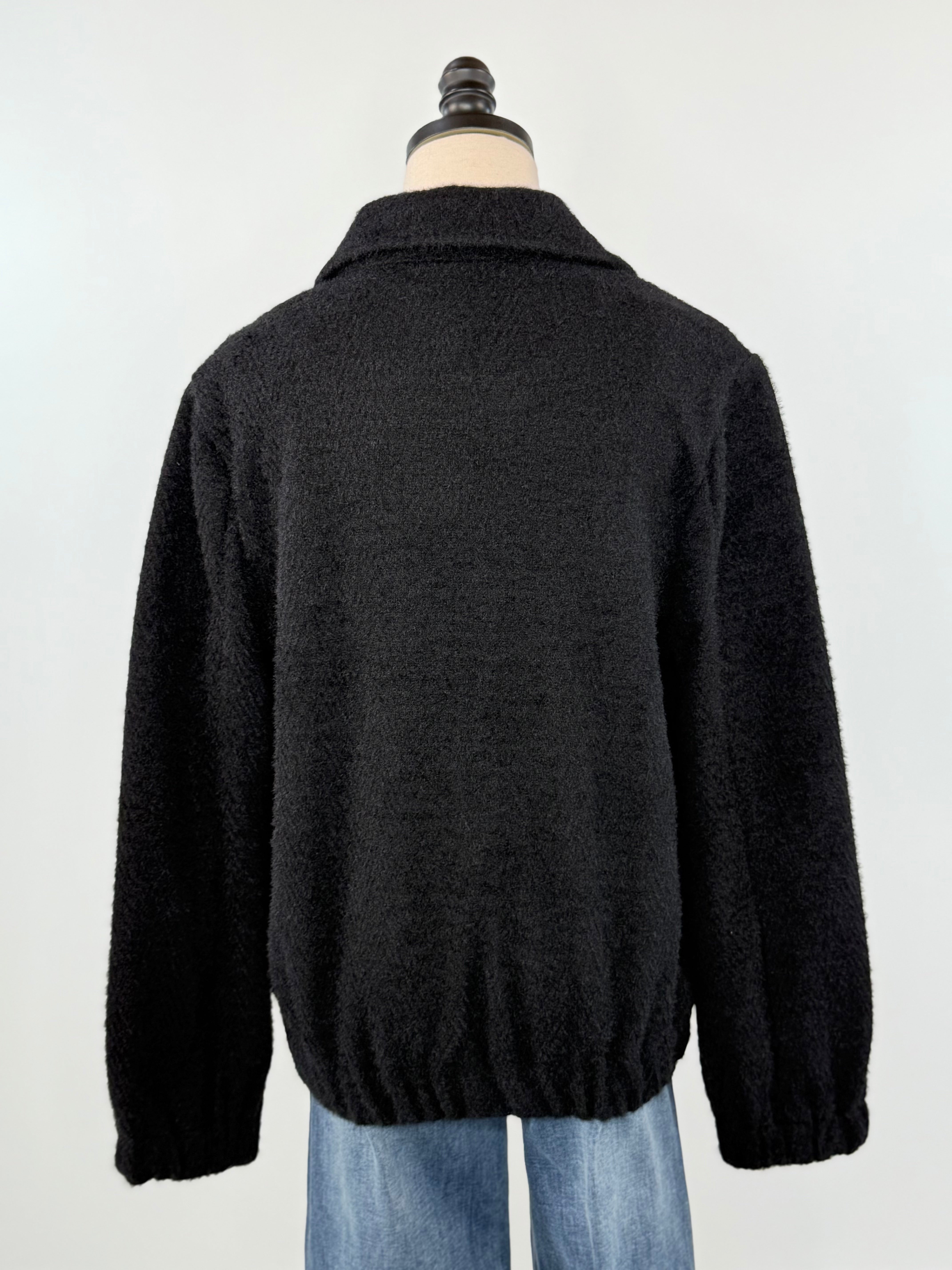 Liverpool Collared Bomber Jacket in Black-141 Outerwear Coats & Jackets-Little Bird Boutique