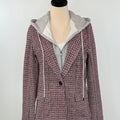 Liverpool Boyfriend Blazer with Removable Hood in Wine Multi-143 Blazers-Little Bird Boutique