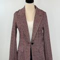 Liverpool Boyfriend Blazer with Removable Hood in Wine Multi-143 Blazers-Little Bird Boutique