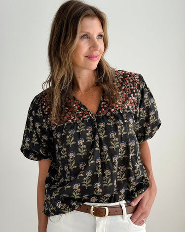 THML Suni Top in Black Floral-111 - Woven Top F/W (June- Nov)-Little Bird Boutique