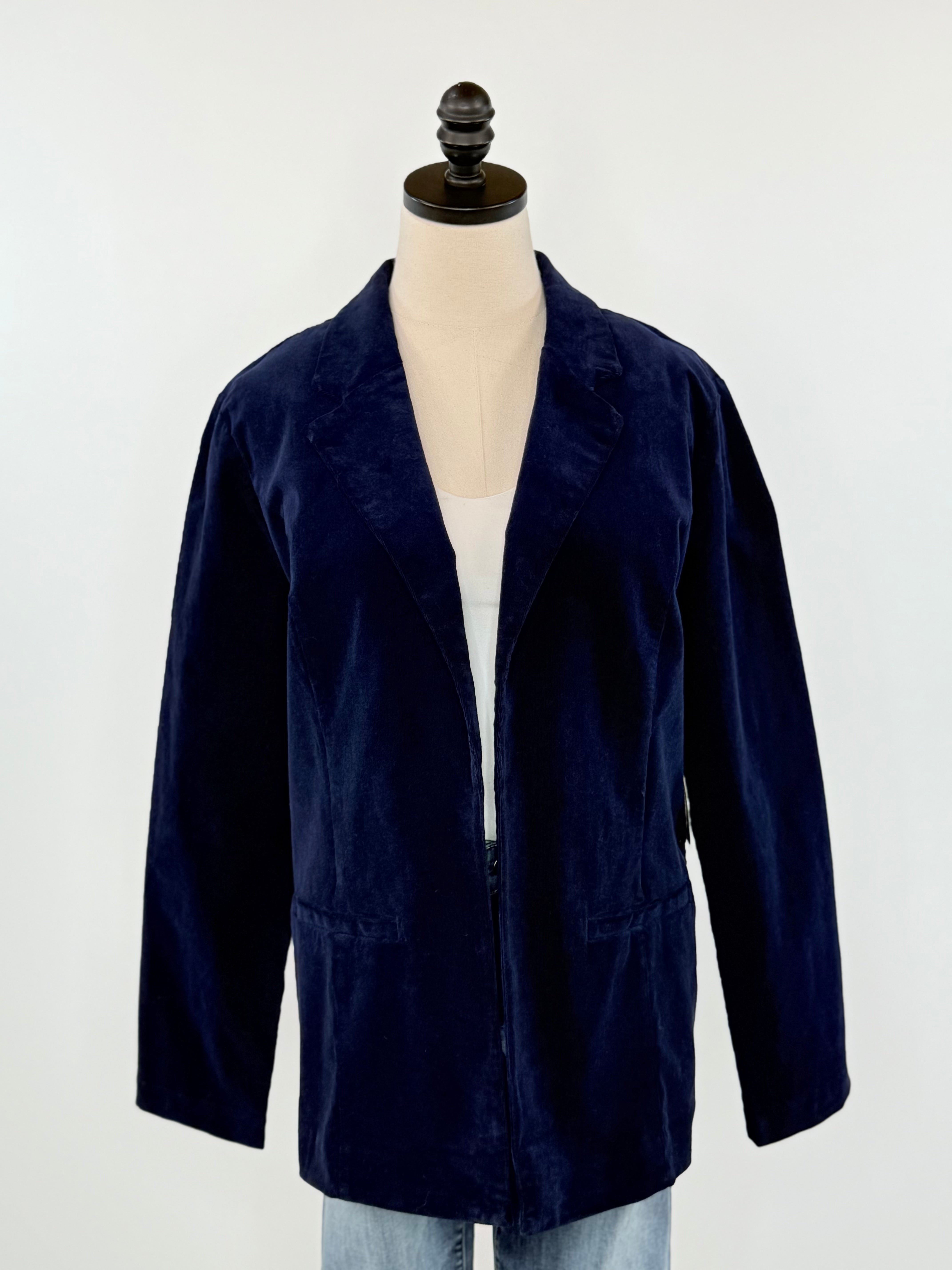 Liverpool Corduroy Boyfriend Blazer in Arctic Night-143 Blazers-Little Bird Boutique