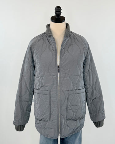 Flag and Anthem Anniston Reversible Quilted Bomber Jacket in Grey and Brown-141 Outerwear Coats & Jackets-Little Bird Boutique