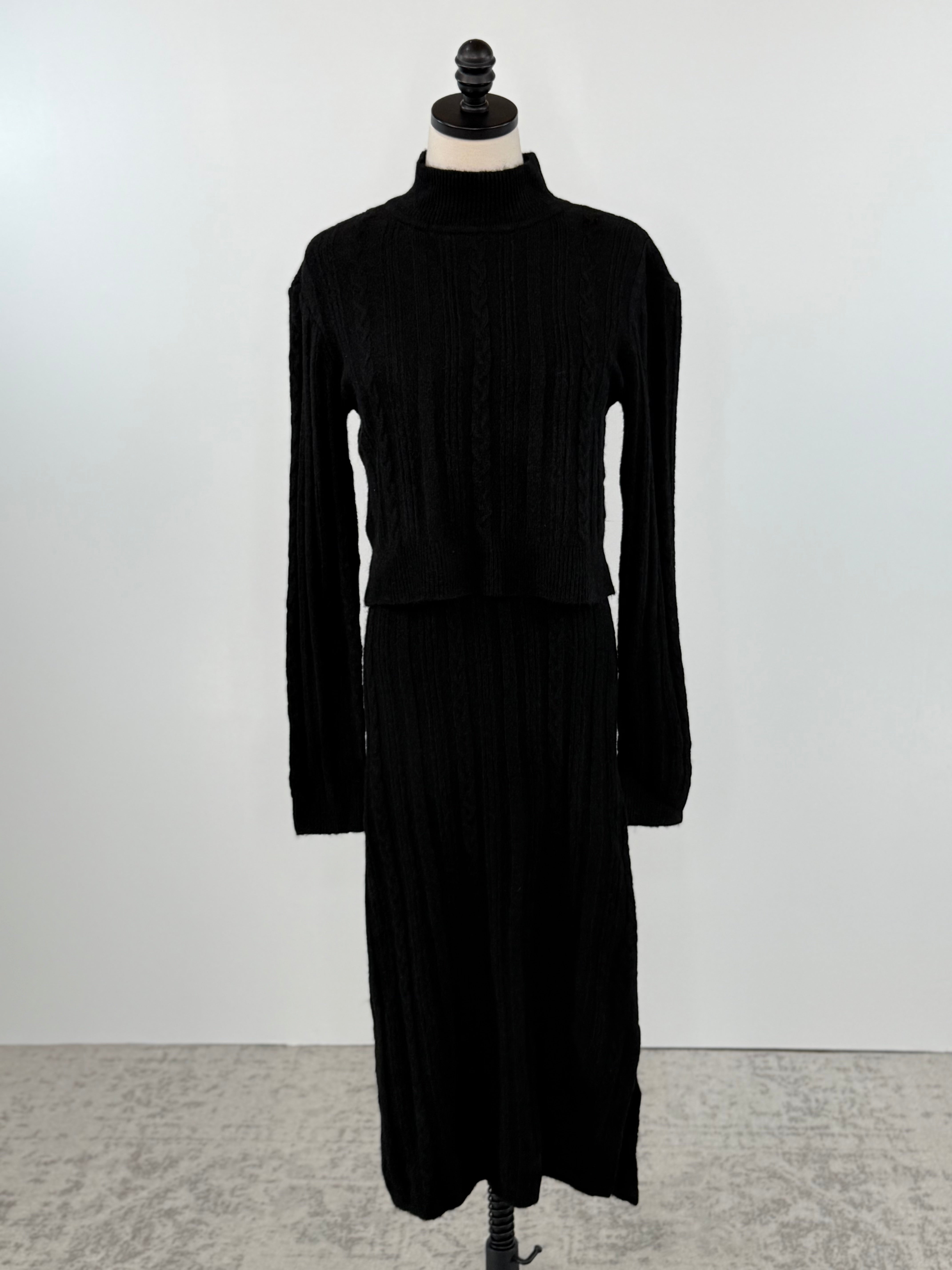 Flag and Anthem Mecca Midi Dress in Black Heather-152 Dresses - Long-Little Bird Boutique