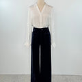 Dear John Audrey Wide Leg Corduroy Pants in Black Iris (Navy)-220 Pants-Little Bird Boutique