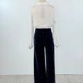Dear John Audrey Wide Leg Corduroy Pants in Black Iris (Navy)-220 Pants-Little Bird Boutique