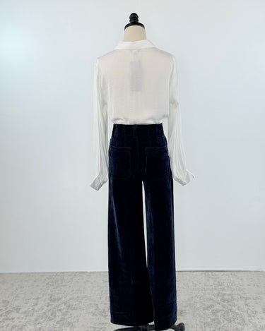 Dear John Audrey Wide Leg Corduroy Pants in Black Iris (Navy)-220 Pants-Little Bird Boutique