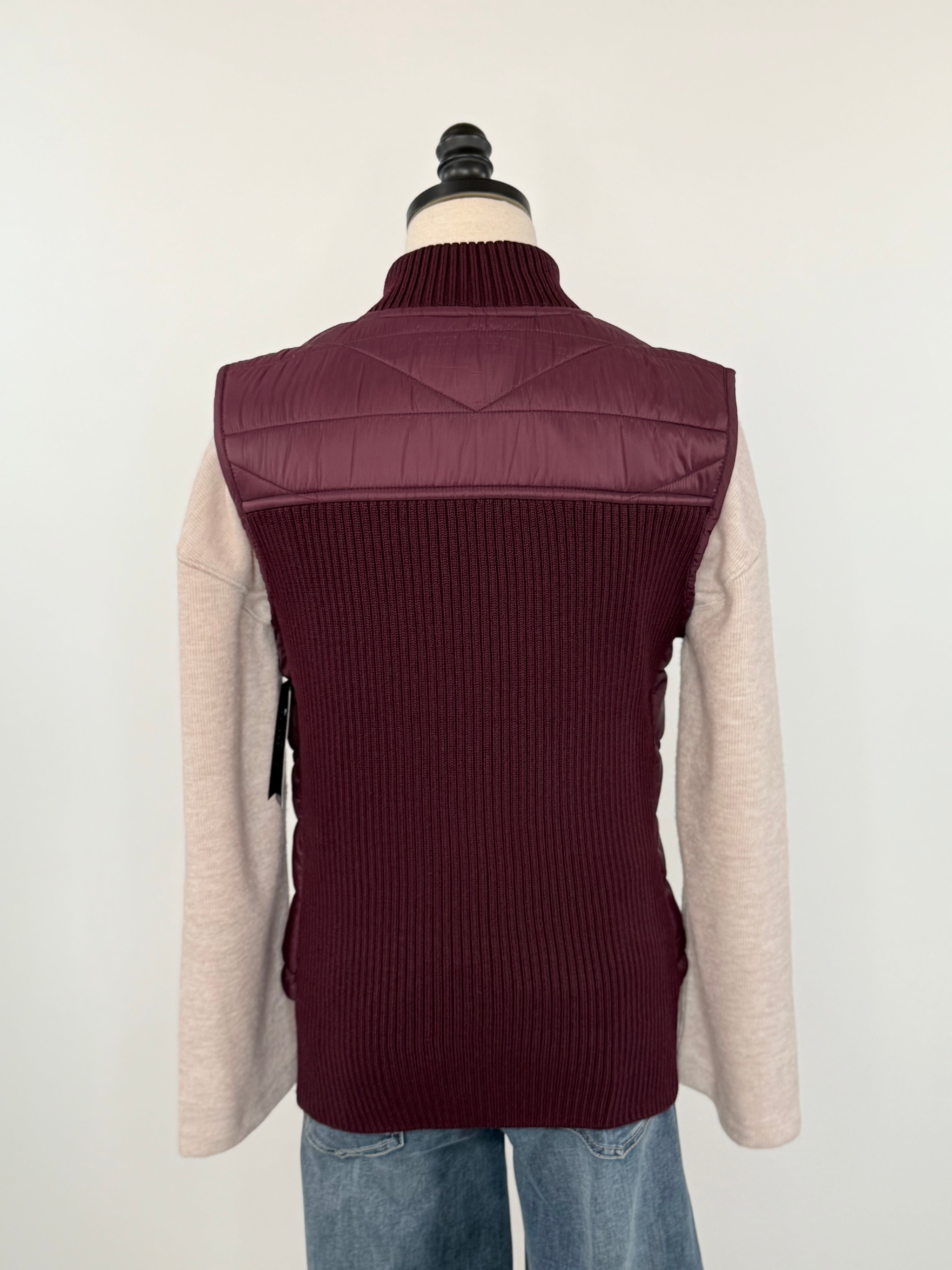 Liverpool Quilted Vest in Wine Berry-141 Outerwear Coats & Jackets-Little Bird Boutique