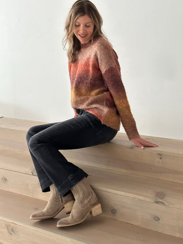 Elan Boucle Sweater in Orange Space