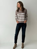 Thread & Supply Pullover Sweater in Taupe and Ivory-130 Sweaters-Little Bird Boutique