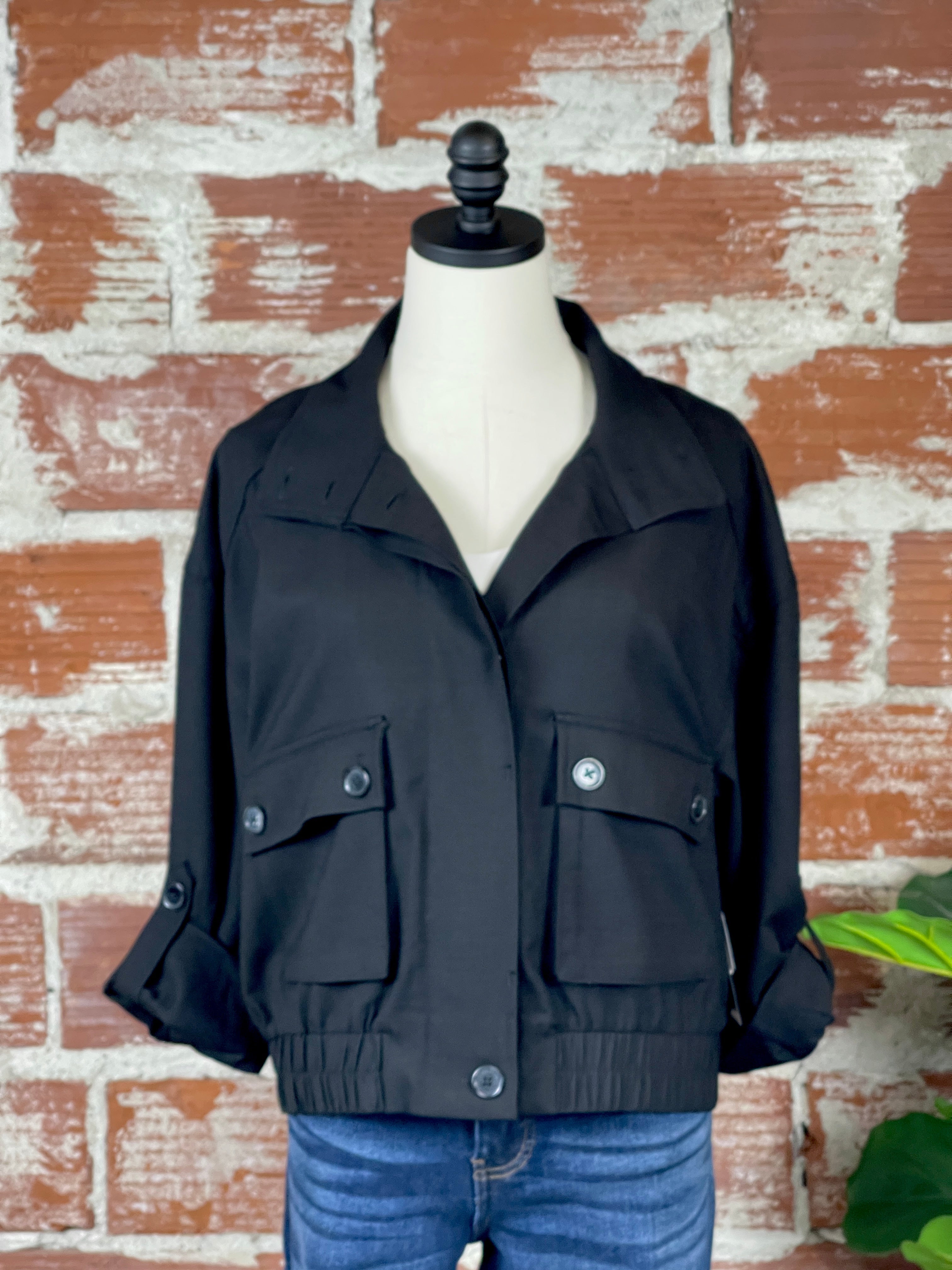 Liverpool Utility Jacket In Black-141 Outerwear Coats & Jackets-Little Bird Boutique