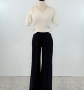 Kut from the Kloth Meg Wide Leg Trouser Pant in Black-220 Pants-Little Bird Boutique