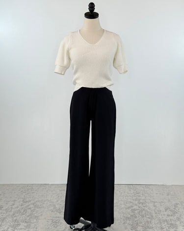Kut from the Kloth Meg Wide Leg Trouser Pant in Black-220 Pants-Little Bird Boutique