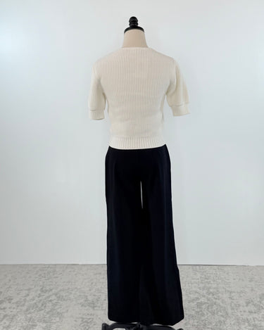 Kut from the Kloth Meg Wide Leg Trouser Pant in Black-220 Pants-Little Bird Boutique