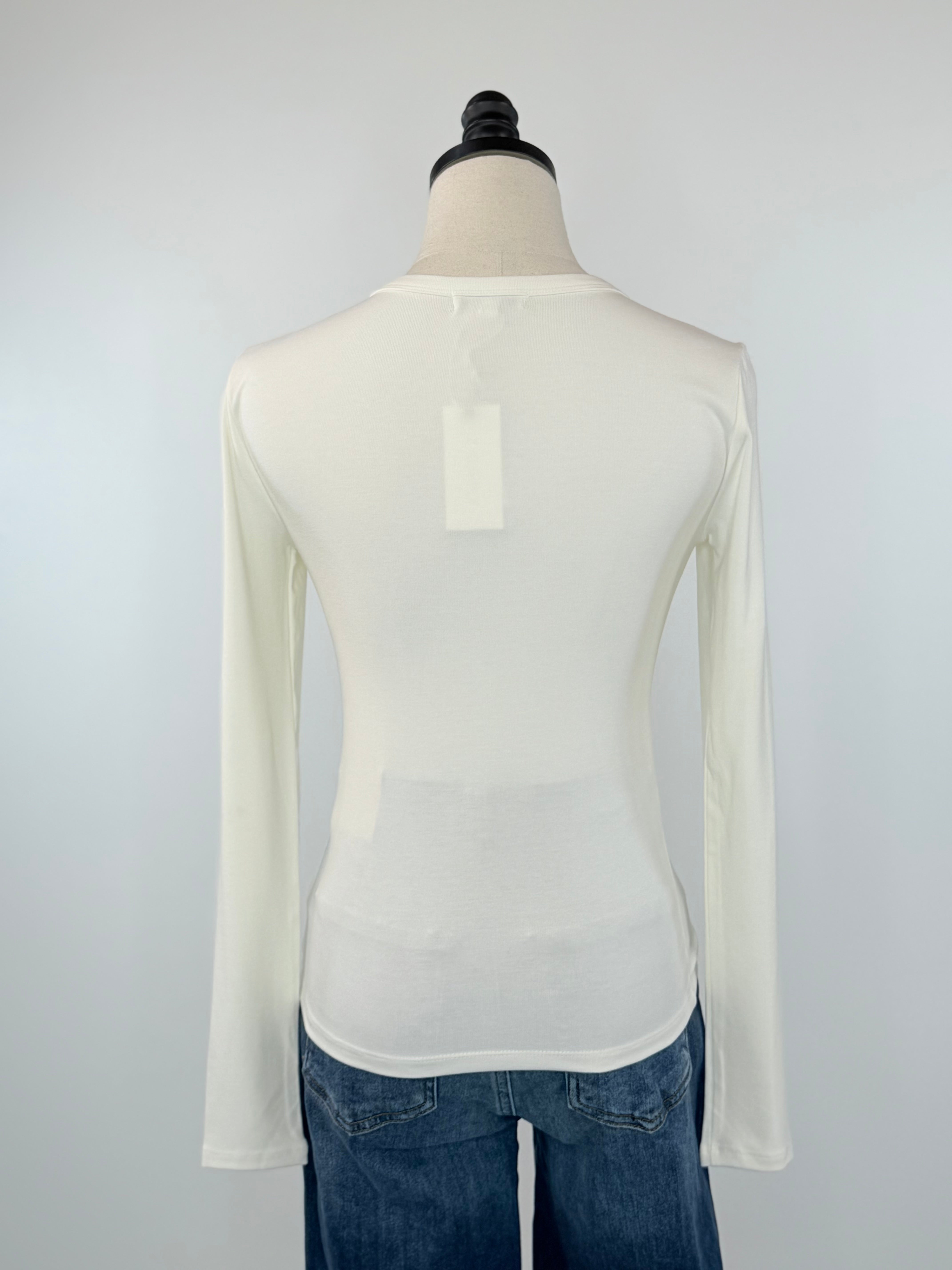Z Supply Second Skin Baby Rib Top in Cloud-121 - Jersey Tops F/W (June - Nov)-Little Bird Boutique