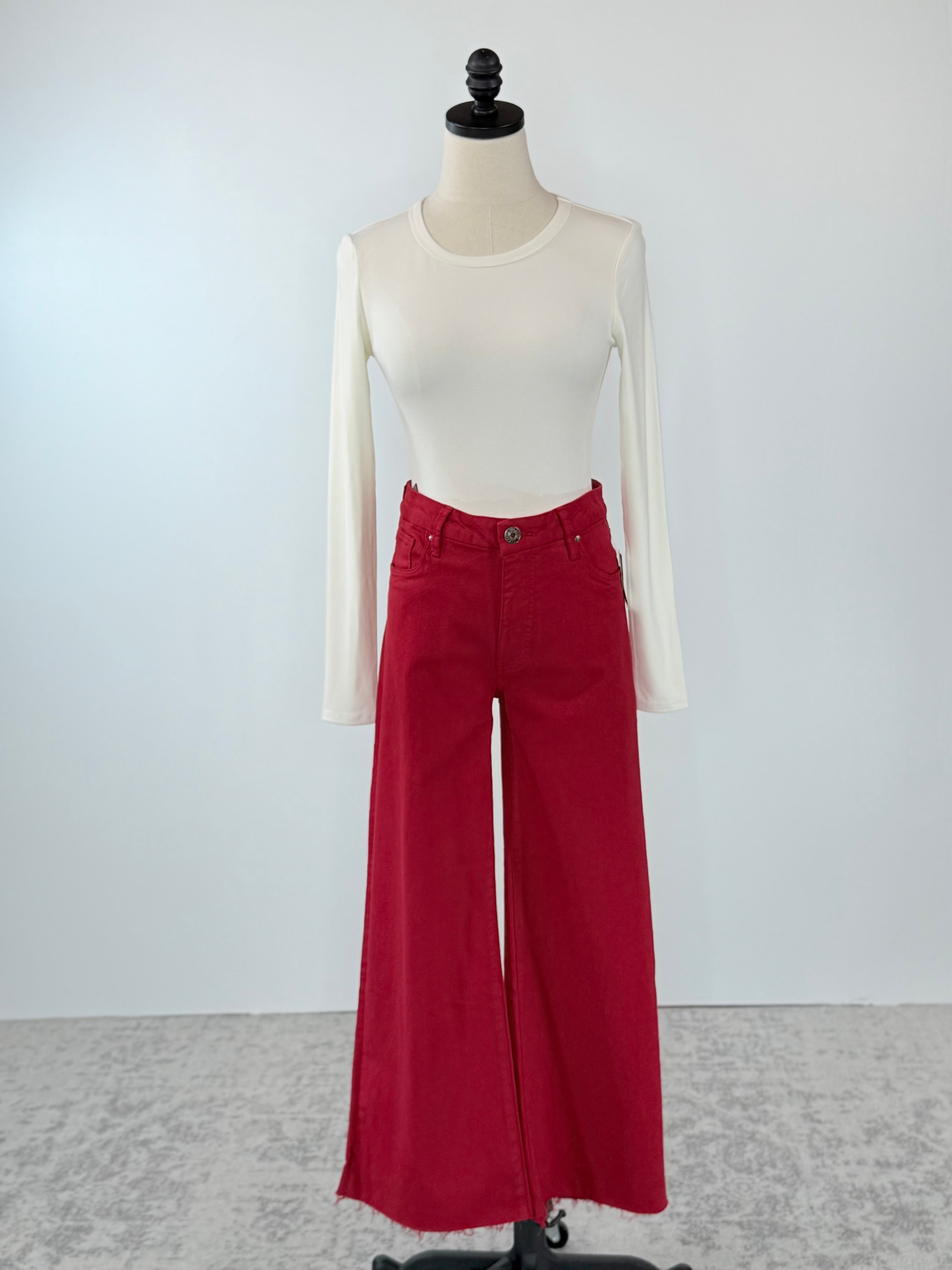 Kut from the Kloth Meg Pants in Ruby Red-220 Pants-Little Bird Boutique