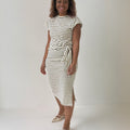 Joy Knot Dress in Navy Stripe-151 Dresses - Short-Little Bird Boutique