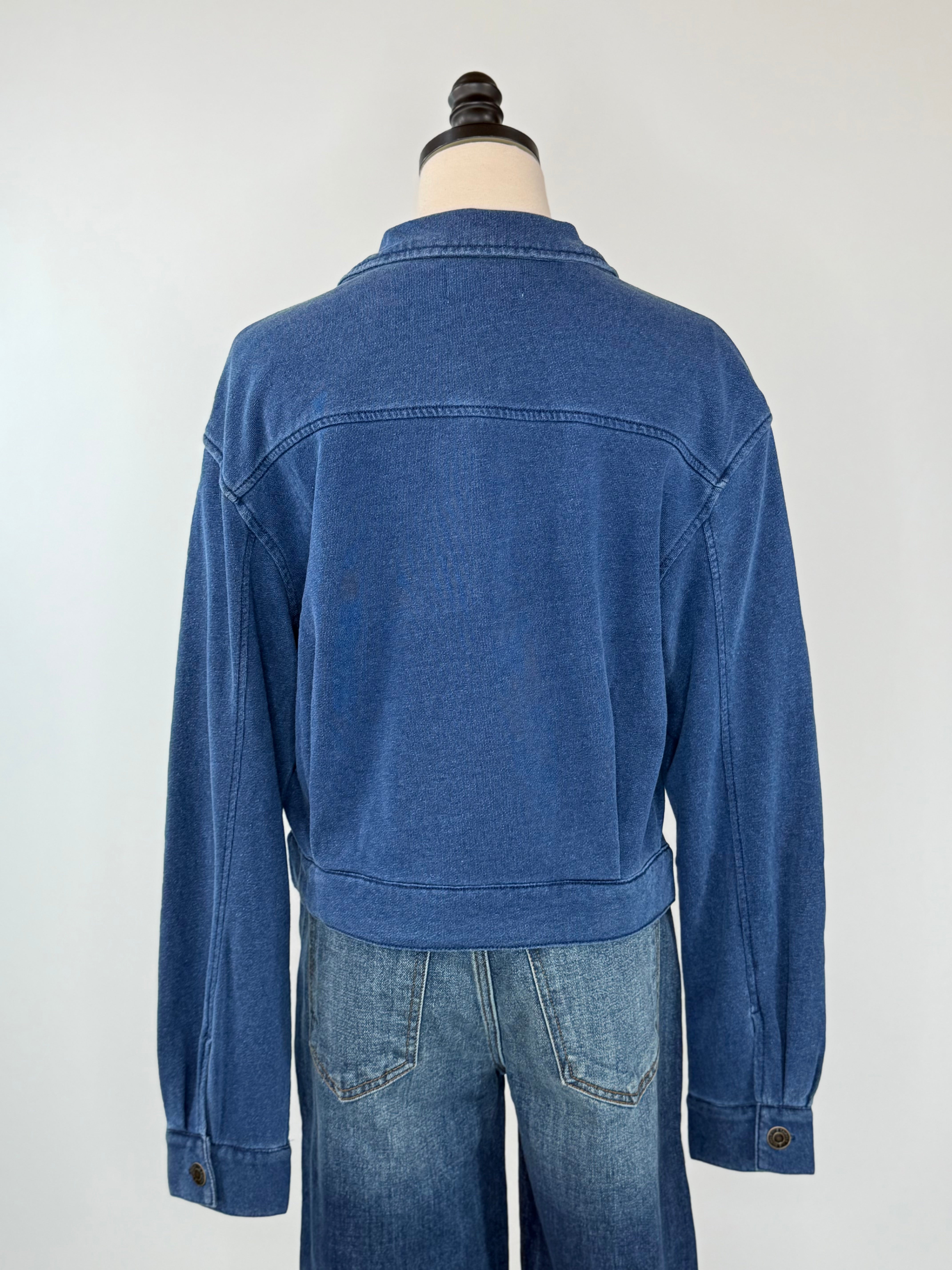 Z Supply Heritage Knit Denim Jacket in Indigo-141 Outerwear Coats & Jackets-Little Bird Boutique