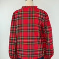 Highland Holiday Blouse in Red Plaid-113 - Woven Tops (Holiday)-Little Bird Boutique