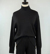 Z Supply Sable Rib Sweatshirt in Black-142 Sweatshirts & Hoodies-Little Bird Boutique