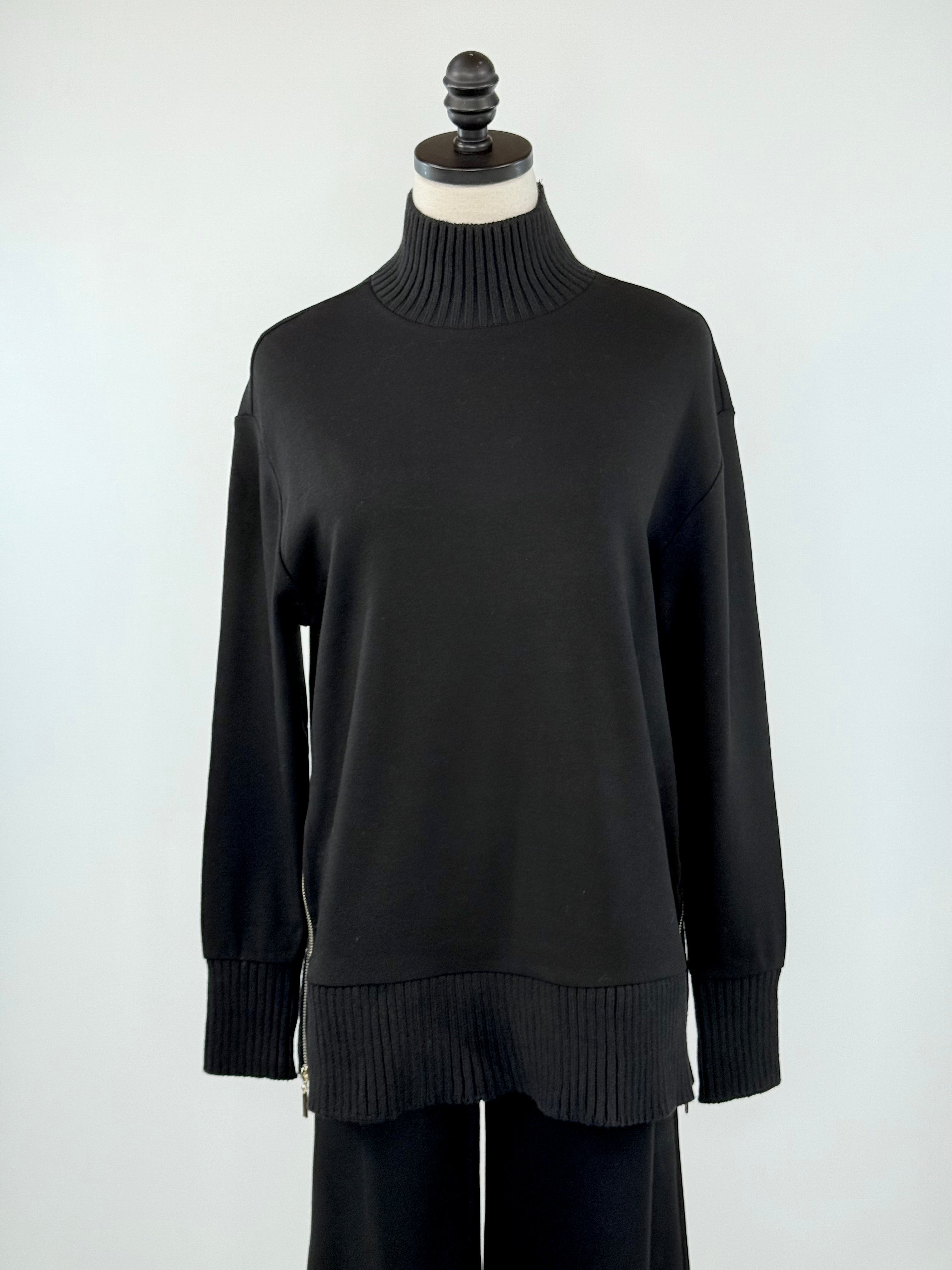 Z Supply Sable Rib Sweatshirt in Black-142 Sweatshirts & Hoodies-Little Bird Boutique