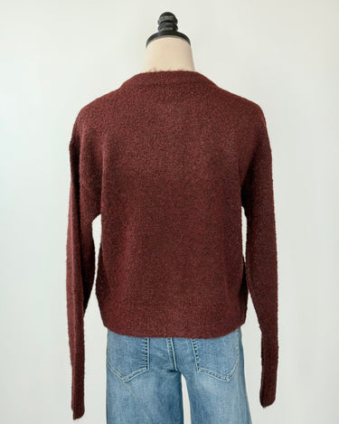 Sanctuary Boucle Cardi in Dark Crimson-131 - Sweaters F/W (June - Nov)-Little Bird Boutique