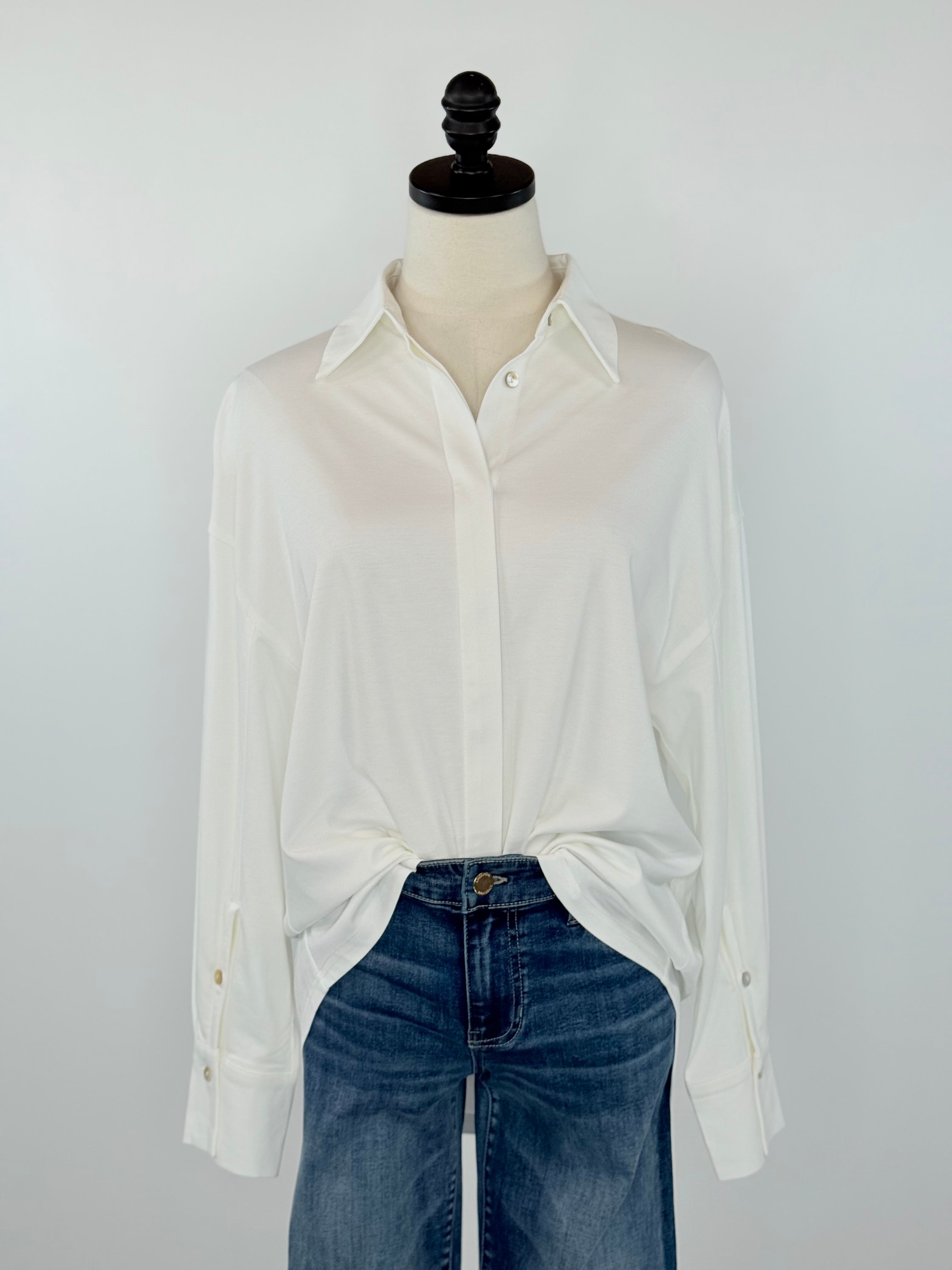 Katherine Top in Ivory-111 - Woven Top F/W (June- Nov)-Little Bird Boutique