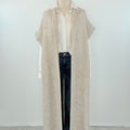 Fernando Chunky Knit Long Gilet in Beige-131 - Sweaters F/W (June - Nov)-Little Bird Boutique