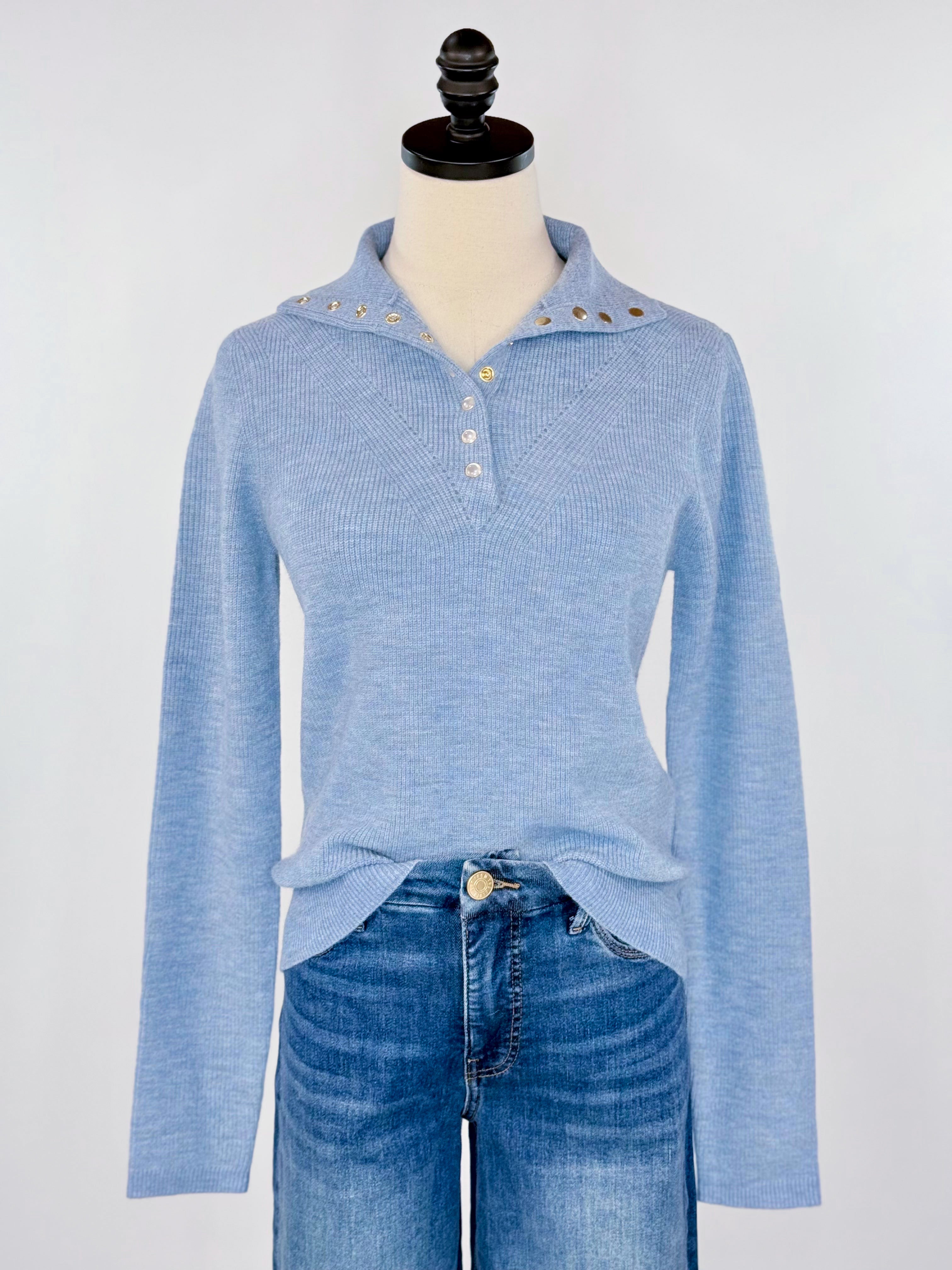 Flag and Anthem Castleberry Sweater in Blue Multi-131 - Sweaters F/W (June - Nov)-Little Bird Boutique