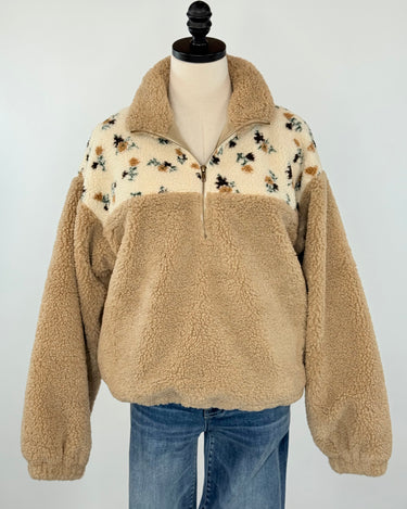 Wildflower Sherpa Pullover-141 Outerwear Coats & Jackets-Little Bird Boutique