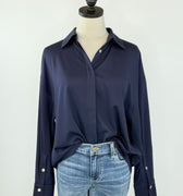 Katherine Top in Navy-111 - Woven Top F/W (June- Nov)-Little Bird Boutique