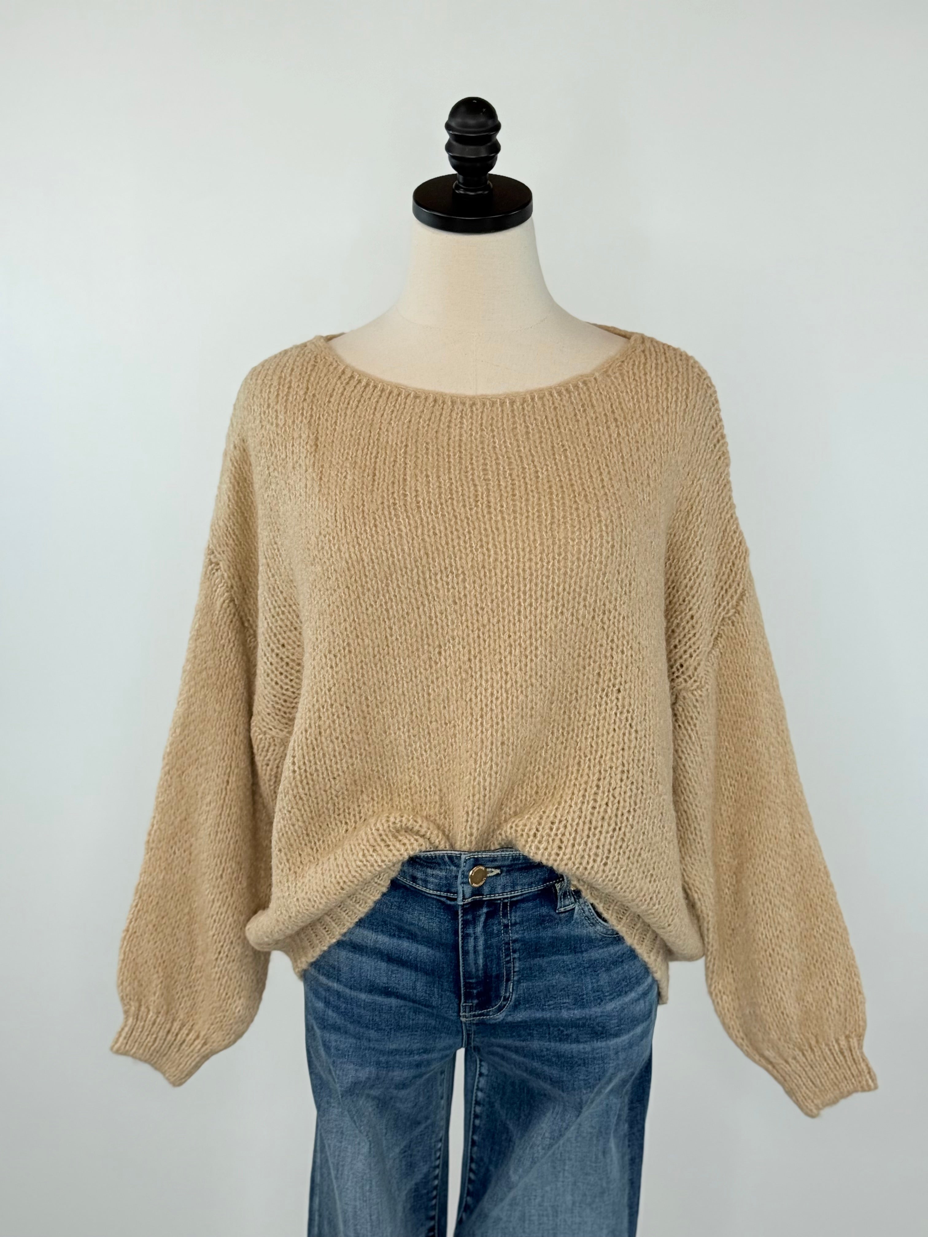 Folie Sweater in Beige-131 - Sweaters F/W (June - Nov)-Little Bird Boutique