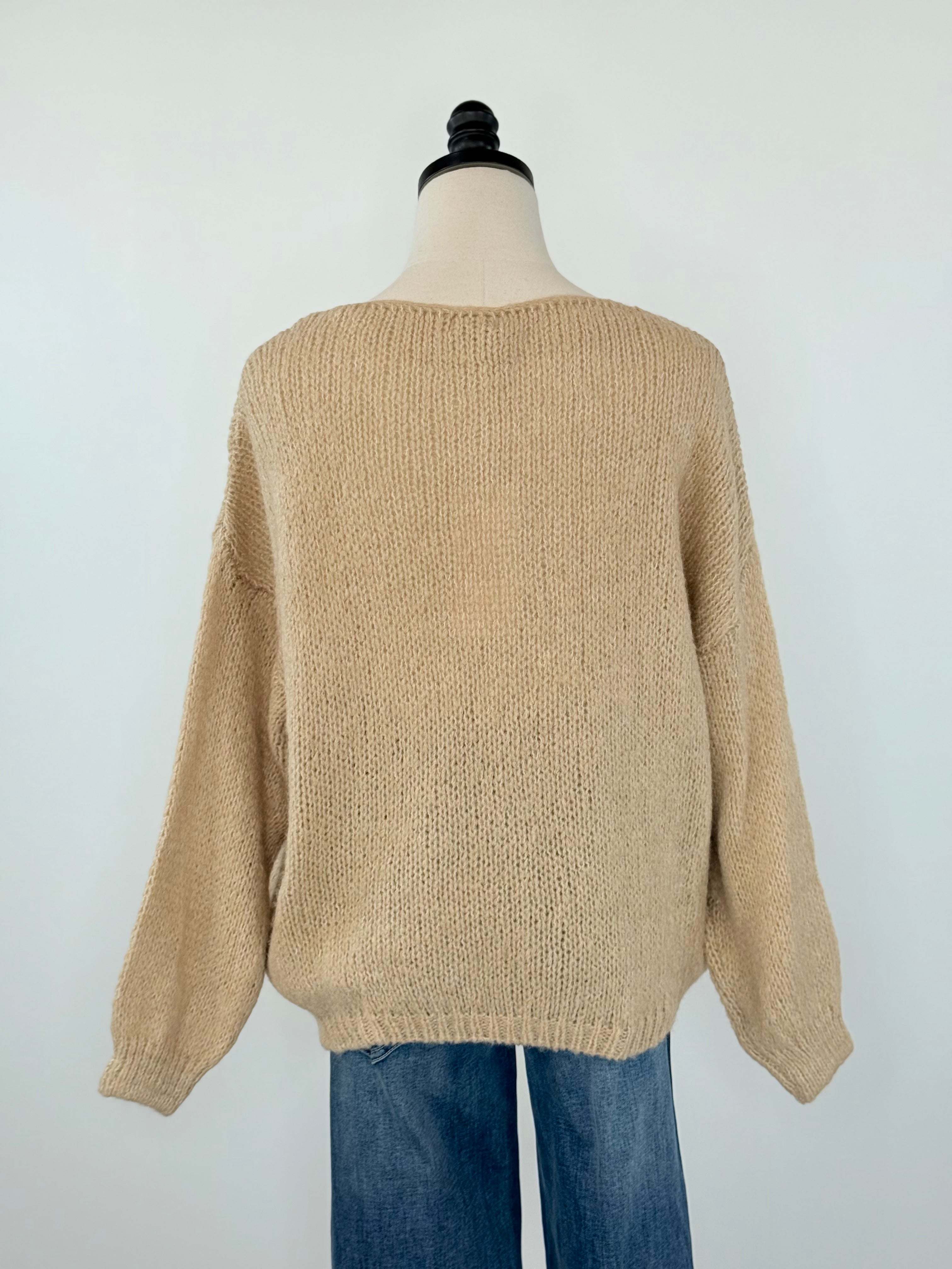 Folie Sweater in Beige-131 - Sweaters F/W (June - Nov)-Little Bird Boutique