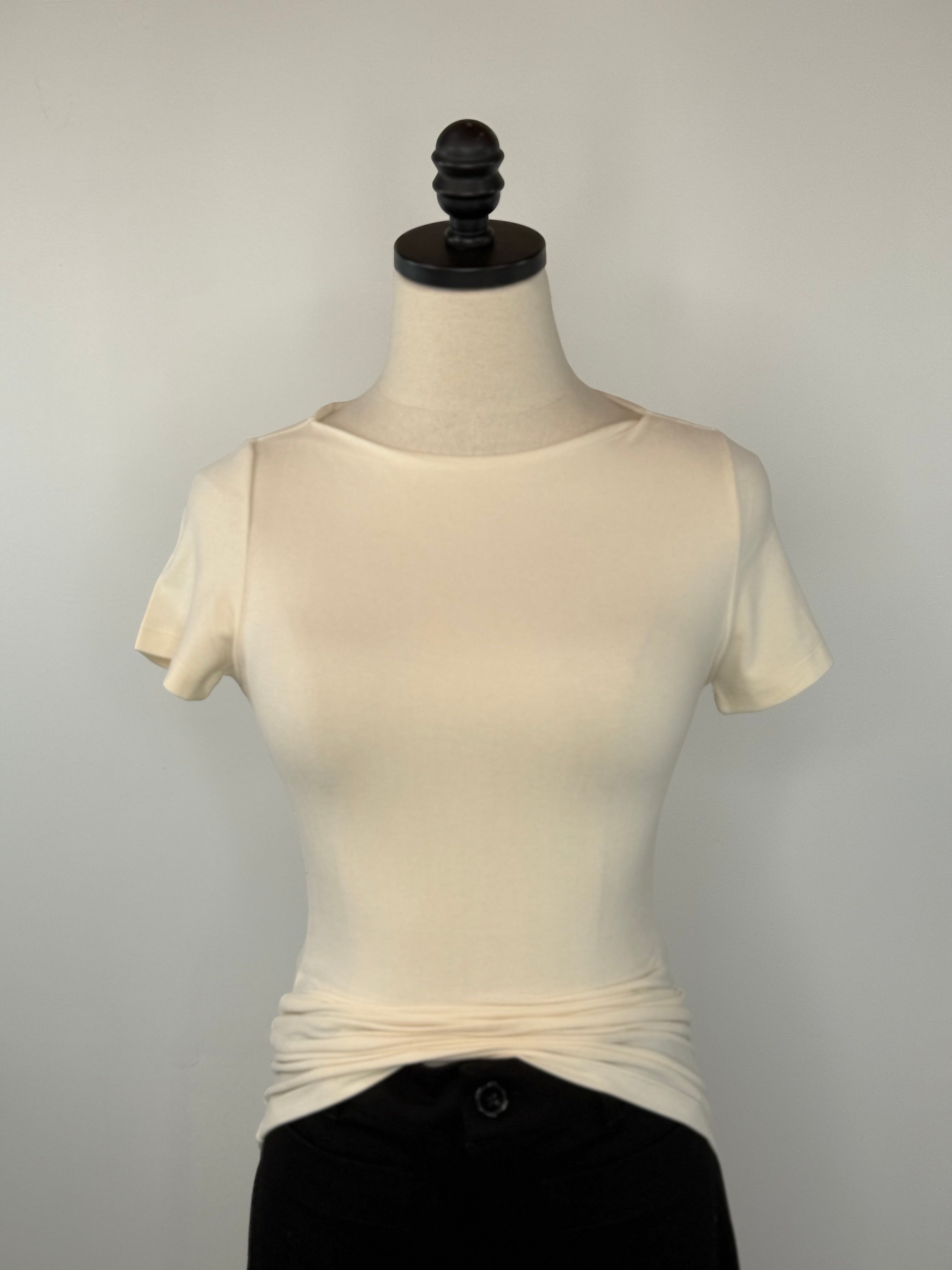 Effortless Essential Tee in Ecru-121 - Jersey Tops F/W (June - Nov)-Little Bird Boutique