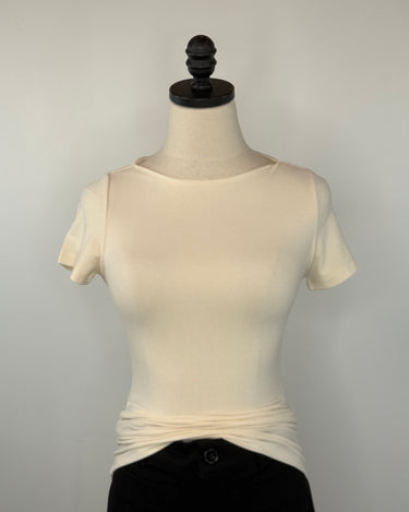 Effortless Essential Tee in Ecru-121 - Jersey Tops F/W (June - Nov)-Little Bird Boutique
