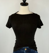 Effortless Essential Tee in Black-121 - Jersey Tops F/W (June - Nov)-Little Bird Boutique
