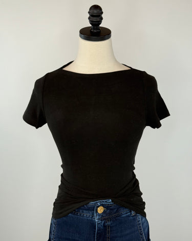Effortless Essential Tee in Black-121 - Jersey Tops F/W (June - Nov)-Little Bird Boutique