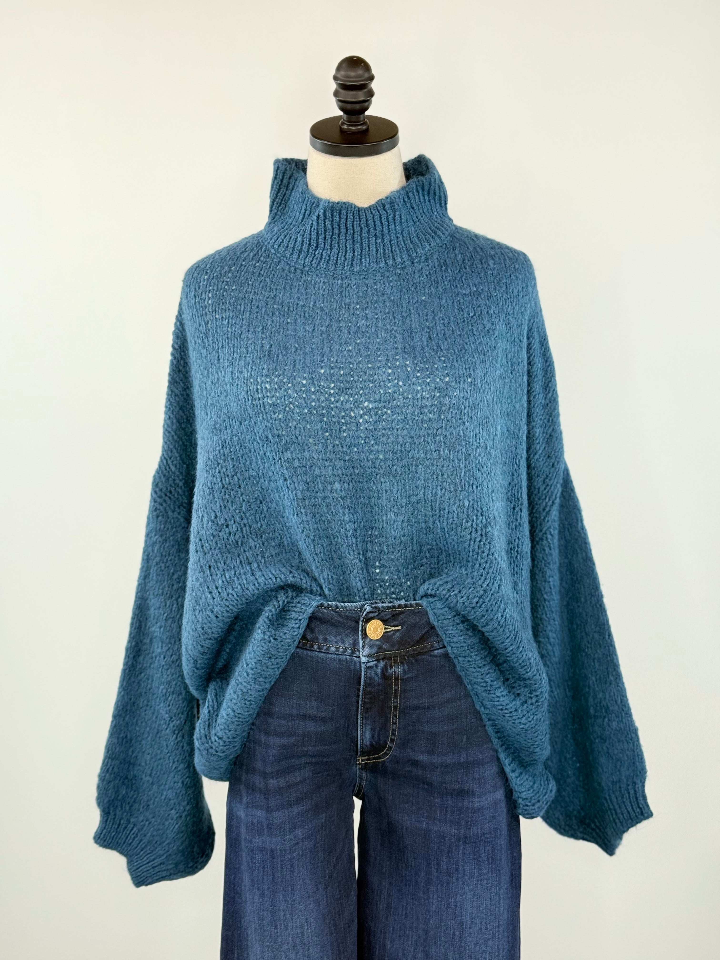 Fabian Sweater in Teal-131 - Sweaters F/W (June - Nov)-Little Bird Boutique